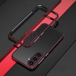 For Samsung Galaxy S25+ 5G Aurora Series Lens Protector + Metal Frame Phone Case(Black Red)
