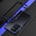 For Samsung Galaxy S25 Ultra 5G Aurora Series Lens Protector + Metal Frame Phone Case(Black Blue)