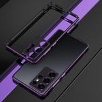 For Samsung Galaxy S25 Ultra 5G Aurora Series Lens Protector + Metal Frame Phone Case(Black Purple)