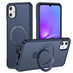 For Samsung Galaxy A05 Skin Feel Magnetic Holder MagSafe Phone Case(Royal Blue)