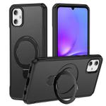 For Samsung Galaxy A05 Skin Feel Magnetic Holder MagSafe Phone Case(Black)