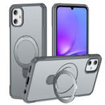 For Samsung Galaxy A05 Skin Feel Magnetic Holder MagSafe Phone Case(Grey)