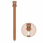 For Apple Pencil 2 / Pro LC129-2 Cartoon Anti-roll Silicone Protective Stylus Pen Case(Brown Bear)