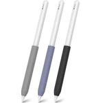LC182-X 3pcs / Set Stylus Silicone Protective Grip Cover for Apple Pencil 2 / Pro / USB-C(Grey+Blue-purple+Black)