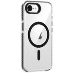 For iPhone 16e Airbag TPU + TPE+ PC Clear MagSafe Phone Case(Black)