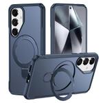 For Samsung Galaxy S24+ 5G / S25+ 5G Skin Feel Magnetic Holder MagSafe Phone Case(Royal Blue)