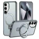 For Samsung Galaxy S24+ 5G / S25+ 5G Skin Feel Magnetic Holder MagSafe Phone Case(Grey)