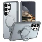 For Samsung Galaxy S25 Ultra 5G Skin Feel Magnetic Holder MagSafe Phone Case(Grey)