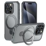 For iPhone 14 Pro Max Skin Feel Magnetic Holder MagSafe Phone Case(Grey)