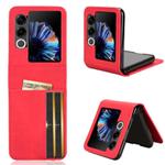 For ZTE nubia Flip2 Skin-feeling Half-split Card Slot Folding Phone Case(Red)