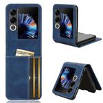 For ZTE nubia Flip2 Skin-feeling Half-split Card Slot Folding Phone Case(Blue)