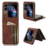 For ZTE nubia Flip2 Skin-feeling Half-split Card Slot Folding Phone Case(Brown)