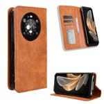 For Fossibot F109 Magnetic Buckle Retro Texture Leather Phone Case(Brown)