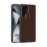 For Samsung Galaxy S25 Ultra 5G ABEEL Ruyi Pattern 6D Micro Relief MagSafe Leather Phone Case(Brown)