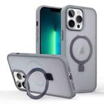 For iPhone 13 Pro Max Skin-feel Ring MagSafe Holder Phone Case(Titanium Gray)
