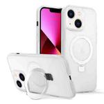 For iPhone 13 Skin-feel Ring MagSafe Holder Phone Case(Transparent White)