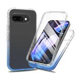 For Google Pixel 9a Full Body Shockproof Clear Gradient Phone Case with PET Film(Blue)