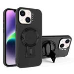 For iPhone 14 Plus Y-shape Holder MagSafe Rugged Shockproof Phone Case(Black)