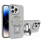 For iPhone 14 Pro Y-shape Holder MagSafe Rugged Shockproof Phone Case(Grey)