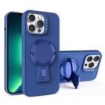 For iPhone 13 Pro Max Y-shape Holder MagSafe Rugged Shockproof Phone Case(Royal Blue)