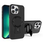 For iPhone 13 Pro Max Y-shape Holder MagSafe Rugged Shockproof Phone Case(Black)