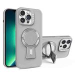 For iPhone 13 Pro Max Y-shape Holder MagSafe Rugged Shockproof Phone Case(Grey)