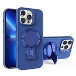 For iPhone 13 Pro Y-shape Holder MagSafe Rugged Shockproof Phone Case(Royal Blue)