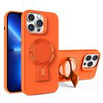 For iPhone 13 Pro Y-shape Holder MagSafe Rugged Shockproof Phone Case(Orange)
