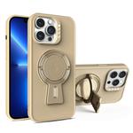 For iPhone 13 Pro Y-shape Holder MagSafe Rugged Shockproof Phone Case(Desert Gold)