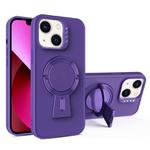 For iPhone 13 Y-shape Holder MagSafe Rugged Shockproof Phone Case(Deep Purple)