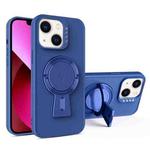 For iPhone 13 Y-shape Holder MagSafe Rugged Shockproof Phone Case(Royal Blue)