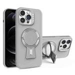 For iPhone 12 Pro Y-shape Holder MagSafe Rugged Shockproof Phone Case(Grey)