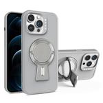 For iPhone 12 Pro Max Y-shape Holder MagSafe Rugged Shockproof Phone Case(Grey)