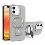 For iPhone 12 Y-shape Holder MagSafe Rugged Shockproof Phone Case(Grey)