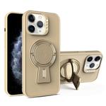 For iPhone 11 Pro Max Y-shape Holder MagSafe Rugged Shockproof Phone Case(Desert Gold)