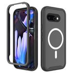 For Google Pixel 9a Starry Sky Solid Color MagSafe TPU Clear PC Phone Case(Black)