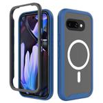For Google Pixel 9a Starry Sky Solid Color MagSafe TPU Clear PC Phone Case(Dark Blue)