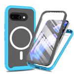 For Google Pixel 9a Starry Sky Solid Color Series MagSafe Phone Case with PET Film(Sky Blue)