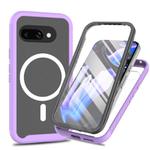 For Google Pixel 9a Starry Sky Solid Color Series MagSafe Phone Case with PET Film(Purple)