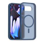 For Google Pixel 9a Skin Feel TPU Hybrid PC MagSafe Phone Case(Blue)