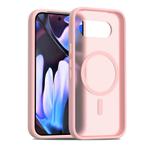 For Google Pixel 9a Skin Feel TPU Hybrid PC MagSafe Phone Case(Pink)