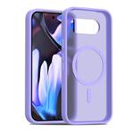 For Google Pixel 9a Skin Feel TPU Hybrid PC MagSafe Phone Case(Purple)