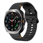 For Samsung Galaxy Watch Ultra 47mm Kalebol Wave-stitched Silicone Strap(Black)