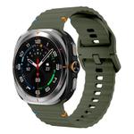 For Samsung Galaxy Watch Ultra 47mm Kalebol Wave-stitched Silicone Strap(Army Green)