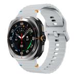 For Samsung Galaxy Watch Ultra 47mm Kalebol Wave-stitched Silicone Strap(Light Grey)