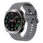 For Samsung Galaxy Watch Ultra 47mm Kalebol Wave-stitched Silicone Strap(Space Grey)