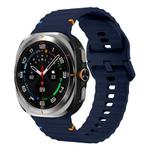For Samsung Galaxy Watch Ultra 47mm Kalebol Wave-stitched Silicone Strap(Midnight Blue)