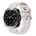 For Samsung Galaxy Watch Ultra 47mm Kalebol Wave-stitched Silicone Strap(Starlight)