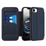 For iPhone 16e Magnetic Armor Series RFID Card Slots Leather Phone Case(Blue)