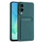 For Samsung Galaxy S25 Edge 5G Skin Feel Card Contrast Color Button TPU Phone Case(Dark Green)